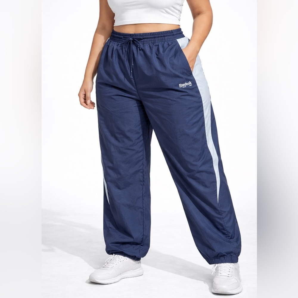 Reebok Women’s 1X 16W Blue Slate Training Track Pants Joggers Athletic Plus Size